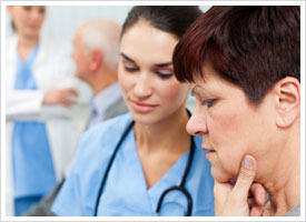 nurses contemplating diagnosis