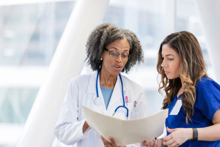 clinical nurse leader giving instruction